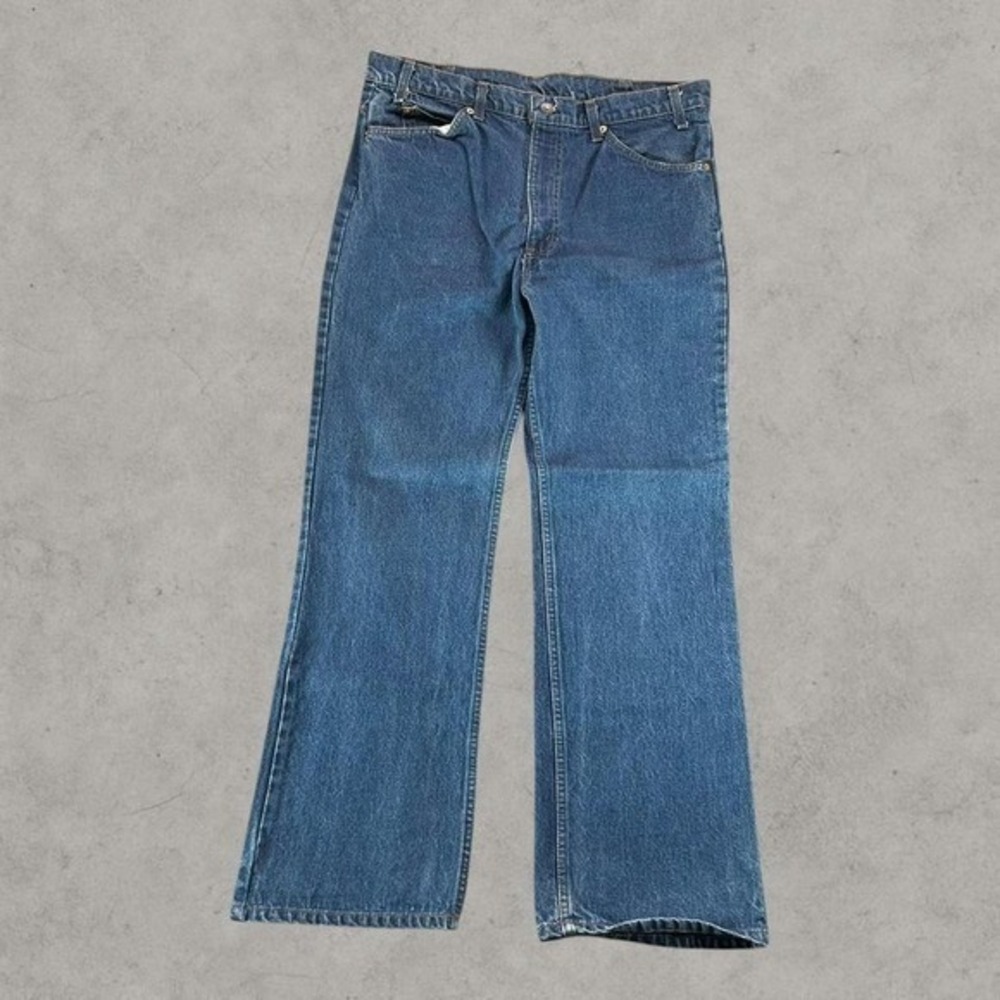 Vintage Levi's 20517 0217 Jeans Mens 34x30 Dark Wash Blue Orange Tab Bootcut 80s